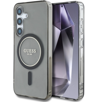 Guess Glitter Circle Classic Logo MagSafe Чехол для Samsung Galaxy S25 (GUHMS25SHFGEREK)