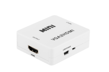 RoGer VGA на HDMI Конвертер видеосигнала (+Audio) / белый (RO-VGA2HDMI-AUDIO-WH)