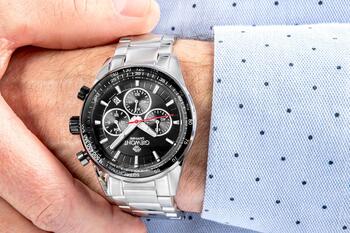 Giewont Chronograph Sapphire Vīriešu pulkstenis / sudraba/melns (GW9140-B1)