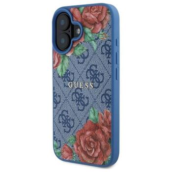 Guess GUHMP16SP4ROPEMCB Hardcase 4G Flowers Print MagSafe Aizsargapvalks priekš iPhone 16 6.1
