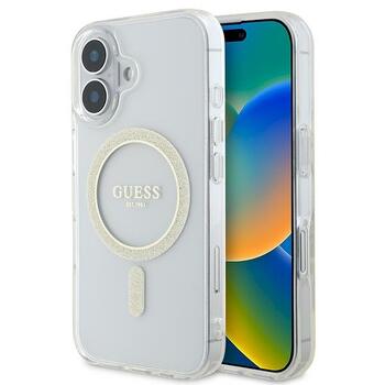 Guess GUHMP16SHFGERET IML Glitter Circle MagSafe Защитный чехол для iPhone 16 6.1