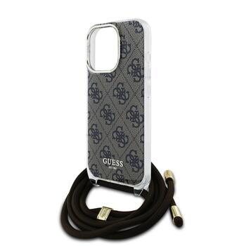 Guess IML 4G Printed Crossbody Strap Case Aizsargapvalks priekš iPhone 16 Pro / brūns (GUHCP16LHC4SEW)