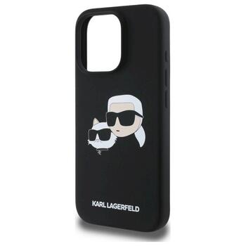 Karl Lagerfeld KLHMP16LSKCHPPLK Silicone Double Heads Print Aizsargapvalks priekš iPhone 16 Pro 6.3