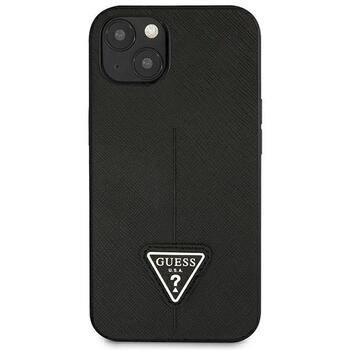 Guess GUHCP14MPSATLK Hardcase Saffiano Triangle Logo Aizsargapvalks priekš iPhone 14 Plus/15 Plus 6.7