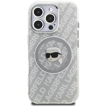 Case Karl Lagerfeld IML Karl Head Logo MagSafe Защитный чехол для iPhone 16 Pro / серый (KLHMP16XHMKBKHG)