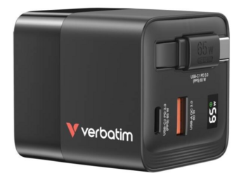 Verbatim 32217 GaN Зарядка 65W 2x USB-C / USB-A + Aдаптер (32217)