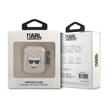 Karl Lagerfeld KLA2UCHGD AirPods Cover Aizsargapvalks priekš AirPods Glitter Choupette / zelta (KLA2UCHGD)