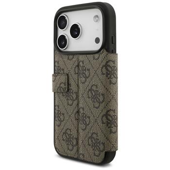 Guess Book 4G Metal Logo Case Aizsargapvalks priekš iPhone 17 Pro / brūns (GUBKP17L4GMGBR)