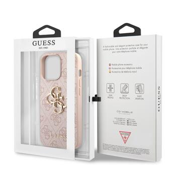 Guess PU 4G Metal Logo Case Aizsargapvalks priekš iPhone 13 Pro / rozā (GUHCP13L4GMGPI)