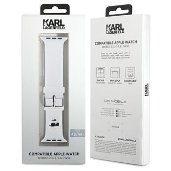Karl Lagerfeld Strap KLAWLSLCNH Ремешок для часов Apple Watch 42/44/45/49mm 3D Rubber Choupette Head / белый (KLAWLSLCNH)