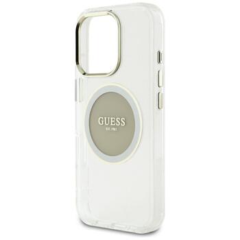 Guess IML Metal Colored Circle Classic Logo MagSafe Case Защитный чехол для iPhone 16 Pro Max / серый (GUHMP16XHTDRCEDG)