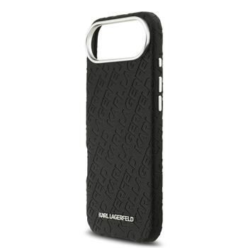 Karl Lagerfeld Grained PU Repeated Logo MagSafe Case Aizsargapvalks priekš iPhone Air / melns (KLHMP17MPGKLFOFK)