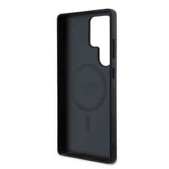 Guess PU Leather 4G Colored Ring MagSafe Case Защитный чехол для Samsung Galaxy S25 Ultra / чёрный (GUHMS25LG4GFRK)