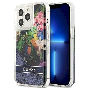 Guess GUHCP13LLFLSB Flower Liquid Glitter Hardcase Защитный чехол для iPhone 13 Pro / 13 6,1