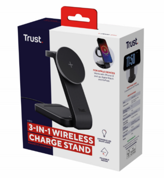 Trust VIRO Зарядный штатив 3 в 1 Магнитный Беспроводная зарядка (25464)