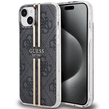 Guess GUHCP15MH4PSEGK Hardcase IML 4G Gold Stripe Aizsargapvalks priekš iPhone 15 Plus/14 Plus 6.7