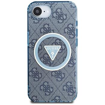 Case Guess IML Metal Glitter 4G Circle Triangle MagSafe Защитный чехол для iPhone 16e/17e / синий (GUHMPSE4HG4PRTGB)