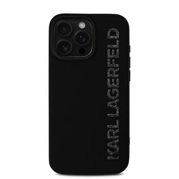 Karl Lagerfeld 3D Rubber Glitter Logo Case Чехол для Apple iPhone 16 Pro (KLHCP16LRBKGVCK)