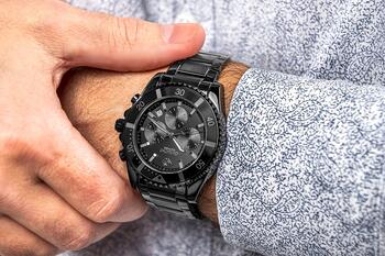 Giewont Мужские часы Chronograph Sapphire GW3970-B1 / чёрный титан (GW3970-B1)