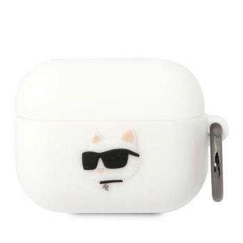 Karl Lagerfeld KLAPRUNCHH Защитный чехол для AirPods Pro Silicone Choupette Head 3D / белый (KLAPRUNCHH)