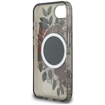 Guess IML Flowers MagSafe Case Защитный чехол для iPhone 16e / чёрный (GUHMPSE4HFWBRCEK)