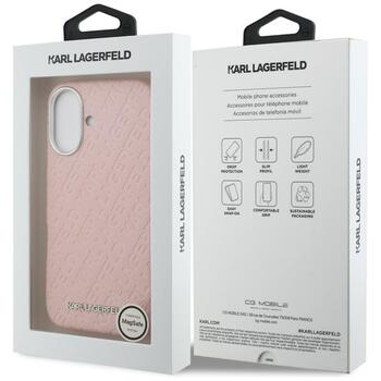Karl Lagerfeld FW Stamped Karl MagSafe Case Aizsargapvalks priekš iPhone 16 / rozā (KLHMP16SPGKLFOFP)