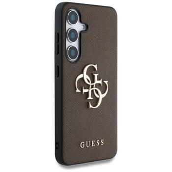 Guess Grained Big 4G Logo Small Classic Logo Case Защитный чехол для Samsung Galaxy S25 Plus / коричневый (GUHCS25MPGT4MBW)