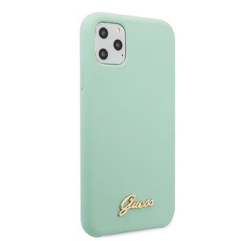 Guess GUHCN65LSLMGG Silicone Vintage Gold Logo Hard Case Защитный чехол для iPhone 11 Pro Max / зелёный (GUHCN65LSLMGG)