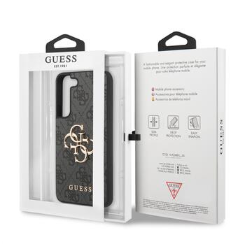 Guess PU 4G Metal Logo Case Защитный чехол для Samsung Galaxy S23 / серый (GUHCS23S4GMGGR)