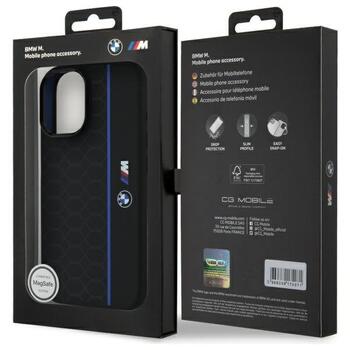 BMW Silicone MagSafe Hexagon Blue Line Cover Чехол для Apple iPhone 16 (BMHMP16S23SHEB)