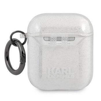 Karl Lagerfeld KLA2UKHGS AirPods cover Защитный чехол для AirPods Glitter Karl`s Head / серебристый (KLA2UKHGS)