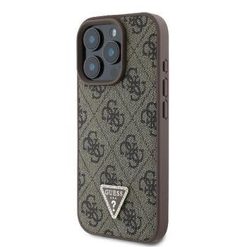 Guess Leather 4G Triangle Strass Защитный Чехол для Apple iPhone 16 Pro Max (GUHCP16XP4TDPW)