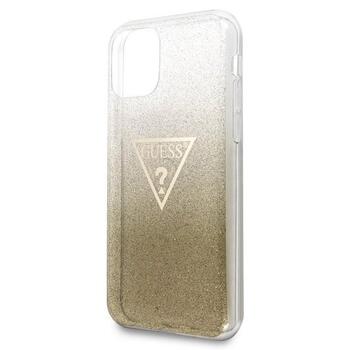 Guess GUHCN65SGTLGO Hardcase Glitter Triangle Aizsargapvalks priekš iPhone 11 Pro Max / zelta (GUHCN65SGTLGO)