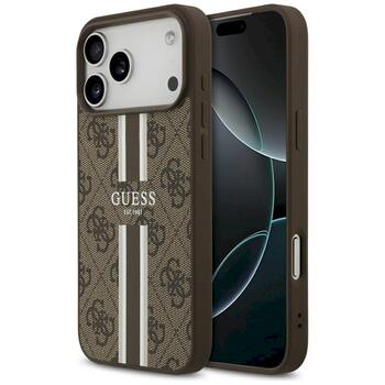 Guess 4G Printed Stripes MagSafe Case Защитный чехол для iPhone 17 Pro Max / коричневый (GUHMP17XP4RPSW)