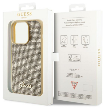 Guess PU Disco Script Metal Case Защитный Чехол для Apple iPhone 15 Pro (GUHCP15LPMSDGSD)