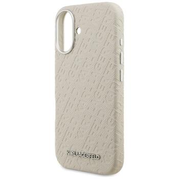 Karl Lagerfeld FW Stamped Karl MagSafe Case Aizsargapvalks priekš iPhone 16 / bēšs (KLHMP16SPGKLFOFE)