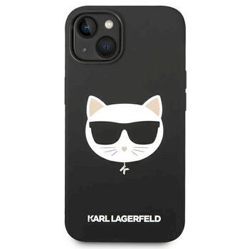 Karl Lagerfeld KLHMP14MSLCHBK Silicone Choupette Aizsargapvalks priekš iPhone 14 Plus / 15 Plus 6.7