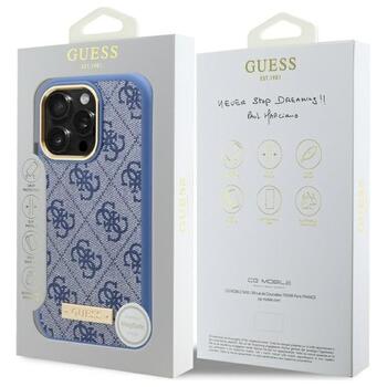 Guess GUHMP16LU4GPRB Hardcase 4G Logo Plate MagSafe Aizsargapvalks priekš iPhone 16 Pro 6.3