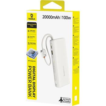 Baseus EnerFill FC41 Портативный аккумулятор 20000 mAh 100W USB-C / бежевый (6942521201815)