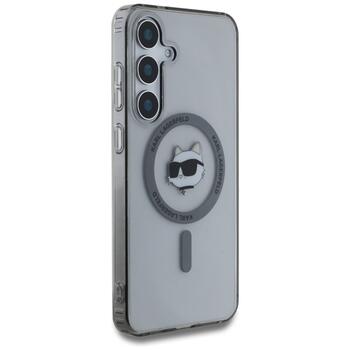 Karl Lagerfeld Button Choupette Head Printed Logo MagSafe Aizsargapvalks Priekš Samsung Galaxy S25 (KLHMS25SHLSCHK)