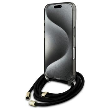 Guess GUHMP16SHCTSGNSK Hardcase Crossbody Cord Script MagSafe Aizsargapvalks priekš iPhone 16 6.1