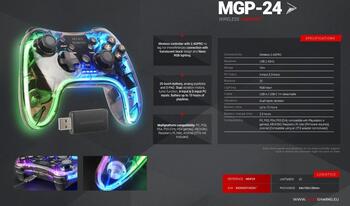 Mars Gaming MGP-24 Bezvadu spēļu kontrolieris RGB / USB 2.4GHz / USB-C / X-input & D-input (MGP24)
