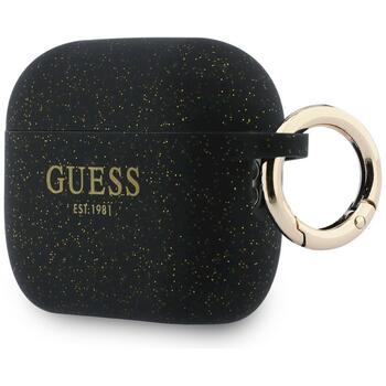 Guess Silicone Glitter Ring Case Защитный чехол для AirPods Pro 3 / чёрный (GUAP3SGGEK)