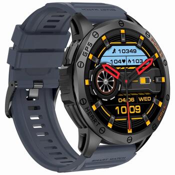 GRAVITY Смарт-часы GT24-1 GPS с силиконовым ремешком / чёрный/тёмно-синий (GT24-1)