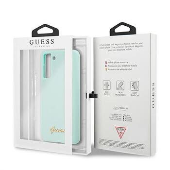 Guess GUHCS21MLSLMGLB Hardcase Silicone Script Metal Logo Защитный чехол для S21+ G996 / синий (GUHCS21MLSLMGLB)
