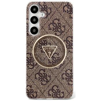 Guess 4G Glitter Triangle Buttons MagSafe Чехол для Samsung Galaxy S25 (GUHMS25SHG4PRTGW)