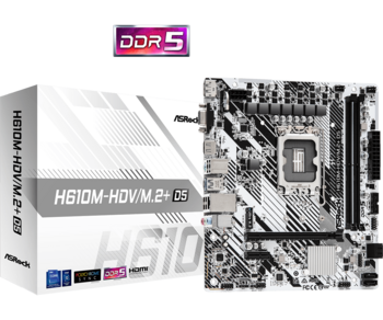 Asrock H610M-HDV M.2+ D5 Mātesplate Micro-ATX / Intel H610 / LGA1700 / DDR5 (H610M-HDV/M.2+D5)