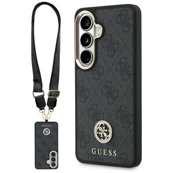 Guess 4G Big Rhinestone Triangle Strap MagSafe Защитный чехол для Samsung Galaxy S26 / чёрный (GUHMS26SP4G4DCSK)