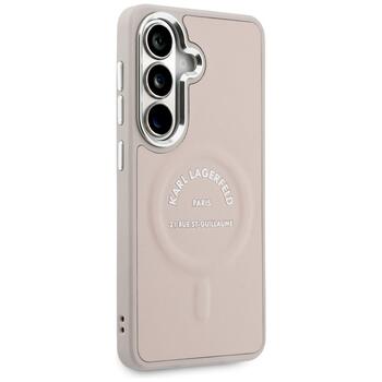 Case Karl Lagerfeld Embossed Ring RSG Logo MagSafe Защитный чехол для Samsung Galaxy S26 / розовый (KLHMS26SPSKRSGEP)