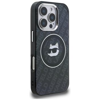 Karl Lagerfeld IML Choupette Head Logo MagSafe Aizsargapvalks priekš iPhone 16 Pro / melns (KLHMP16LHMKBCHK)